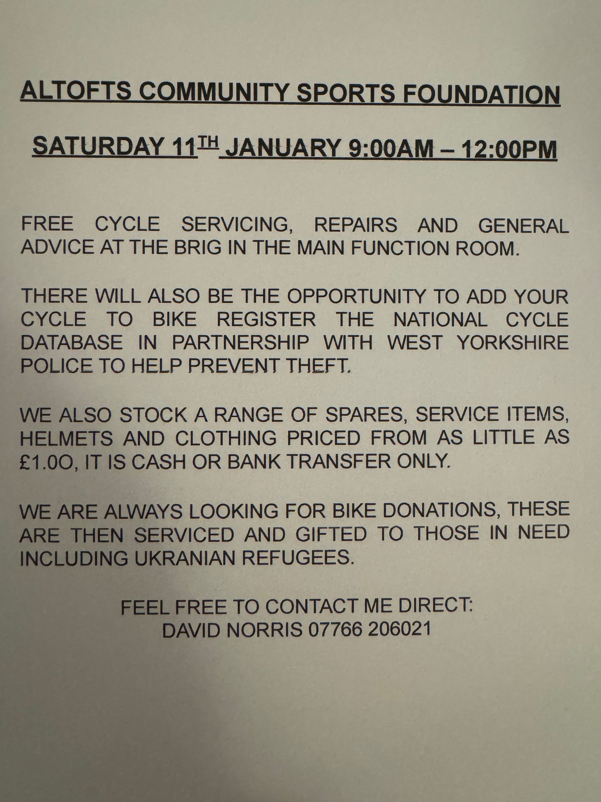 Bike Maintenance, Free Cycle Servicing, Repairs and General Advice